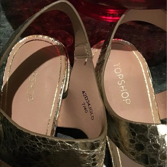 TopShop Gold Sandals Sz 40 NWT - Picture 6 of 7